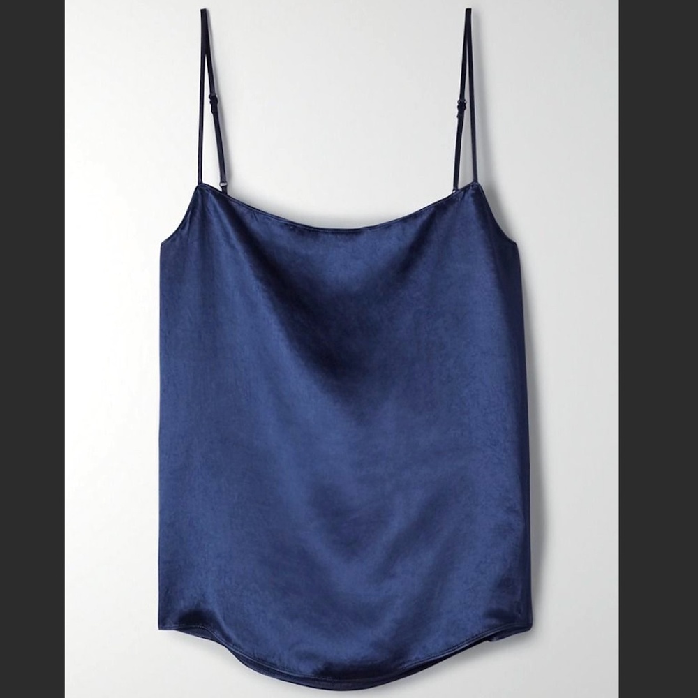 Aritzia Babaton 100% Silk Everly Camisole (Midnight / Navy Blue)